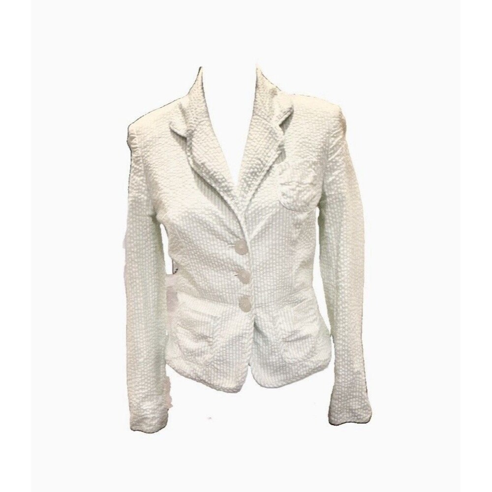 INC International Concepts Women's Petite Striped Button Front Lined Blazer P